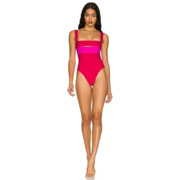 Lovers and Friends Daytona One Piece in Red & Pink Small - Picture 1 of 7